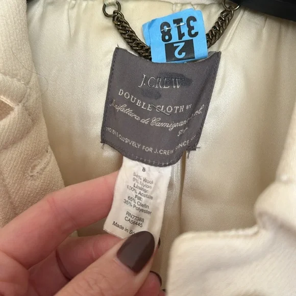 J. Crew Cream Women's Coat - Picture 3 of 6